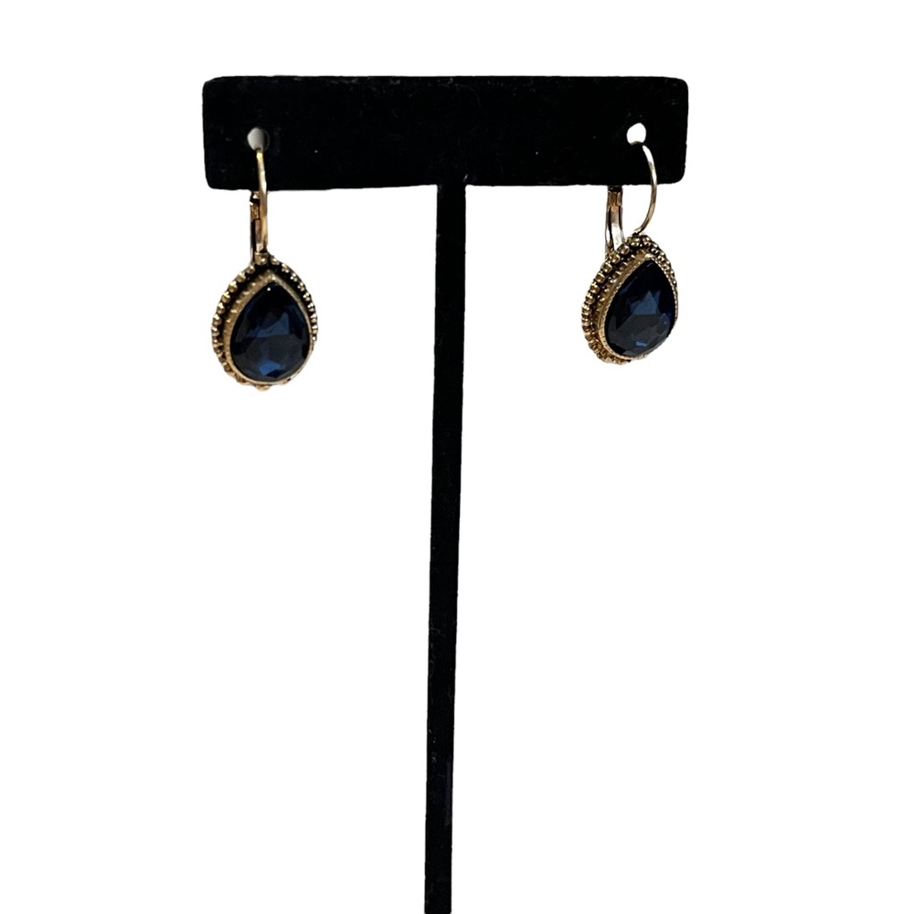 Olivia Welles Halo Gem Tear Drop Earrings